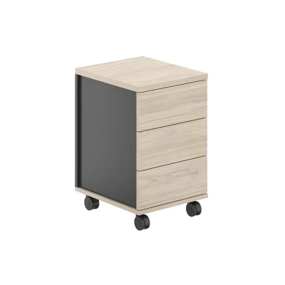 Тумба мобильная 3 ящ. ЛДСП/ AG.271.AN.AR.AR/ корпус:антрацит, топ-дно:ак.равелло, фасады:ак.равелло